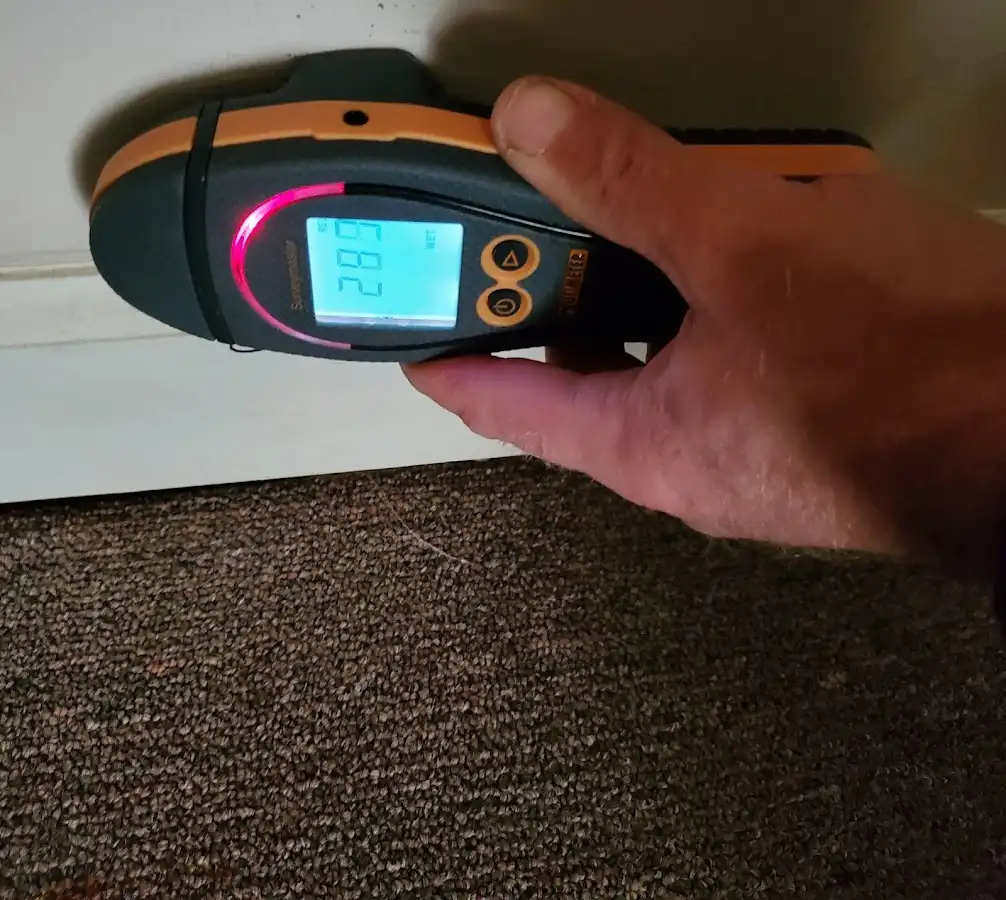 Moisture detection at baseboard during Mold Inspection & Testing in Fort Lauderdale